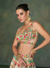 Tafeta Silk Lehenga Choli in Beige Colour